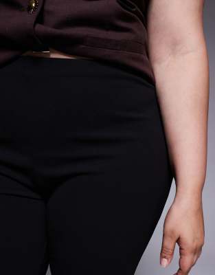 Asos Curve Asos Design Curve Capri Pants With Side Split In Black