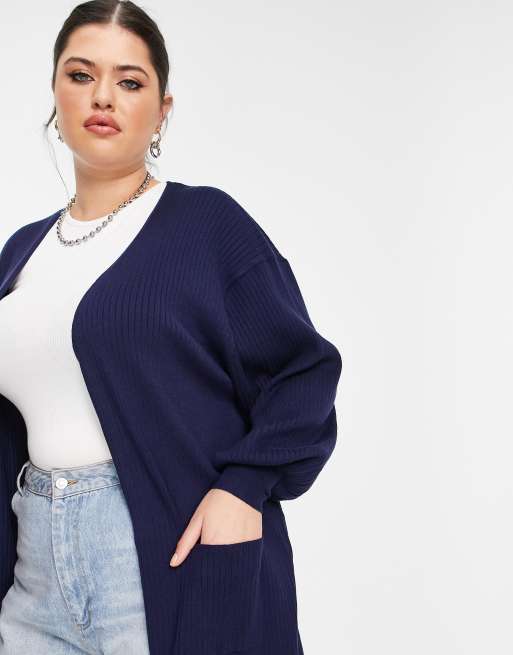 ASOS DESIGN Curve cardigan with in navy - part of a set | ASOS