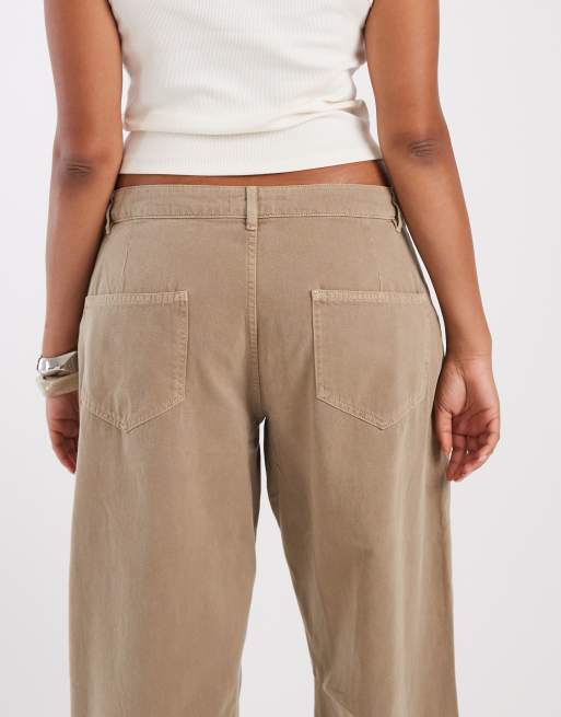 ASOS DESIGN Curve cargo trouser with knee seams in mocha, 5 of 5
