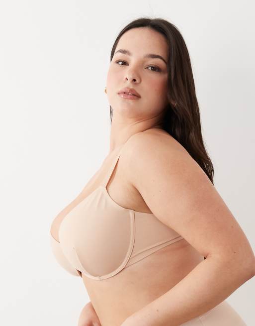 ASOS DESIGN Curve - Carla - Beige udglattende BH med bøjle, 2 af 4