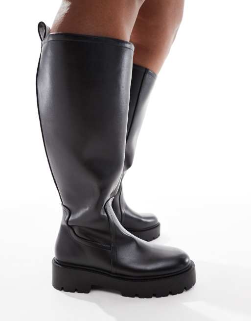 ASOS DESIGN Curve - Carmen - Platte knielaarzen met dikke zool in zwart, 3 van 4