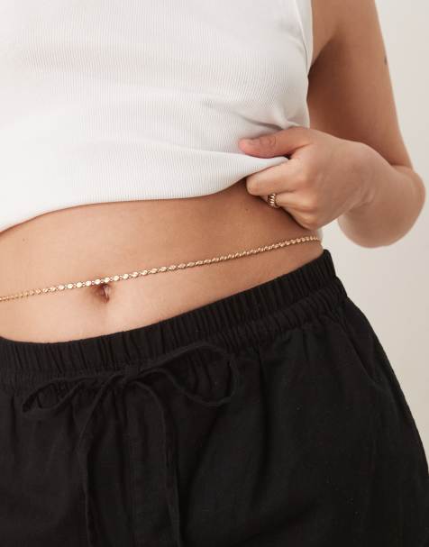 ASOS DESIGN Curve - Catenina da pancia color oro - view 1