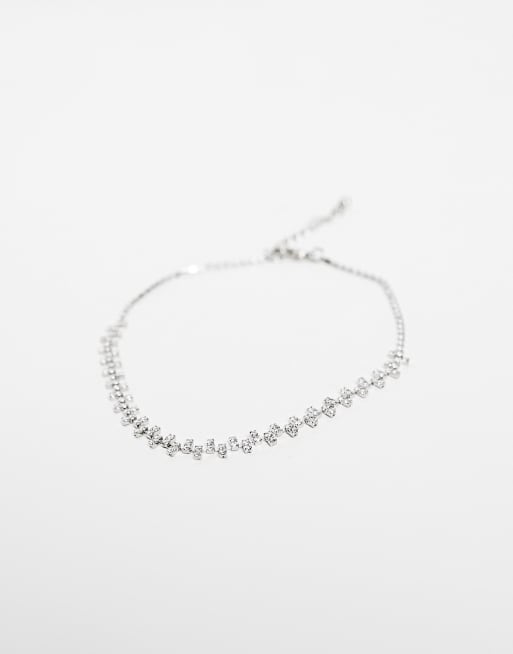 ASOS DESIGN Curve - Cavigliera argentata con cristalli in zirconia cubica, 2 di 4