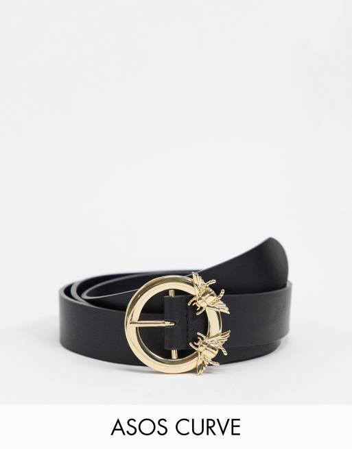 ASOS DESIGN Curve - Ceinture taille ou hanches pour jean avec détail insecte - Noir