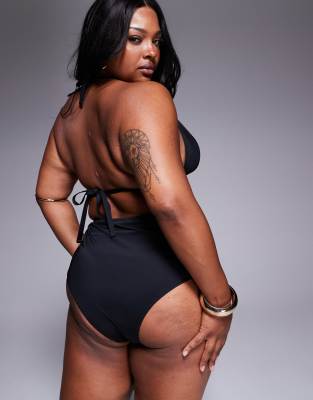 Asos Curve Asos Design Curve Celina Bikini Bottoms With Swirl Trim