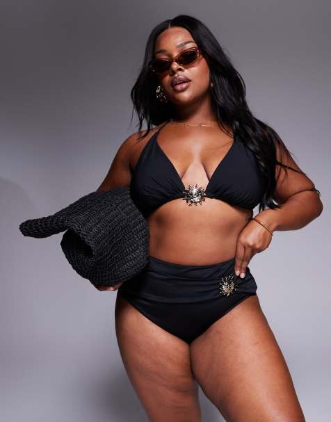 ASOS DESIGN Curve Celina bikini set with swirl trim - view 1