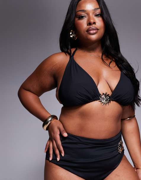 ASOS DESIGN Curve – Celina – Bikinioberteil mit spiralförmigem Besatz - view 1