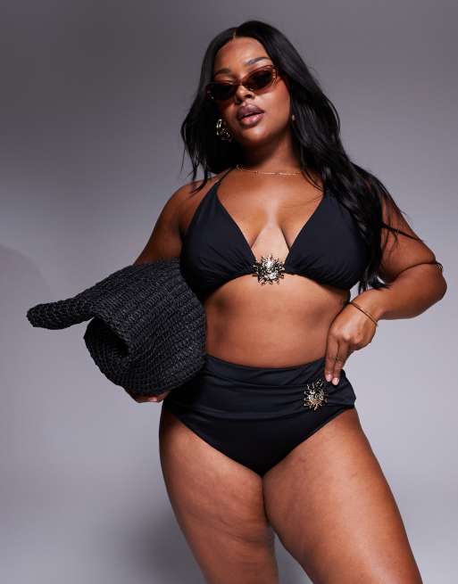 ASOS DESIGN Curve – Celina – Svart bikiniöverdel med detalj, 3 av 4