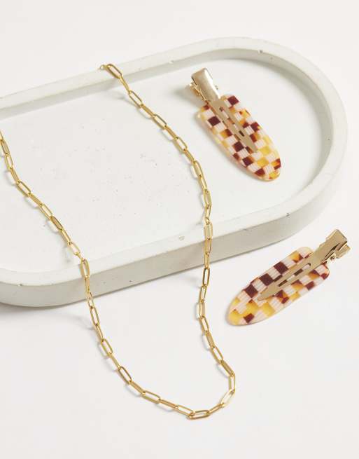 ASOS DESIGN Curve chain necklace with paperchain links, 2 of 4