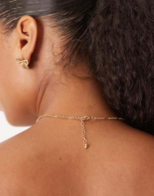 ASOS DESIGN Curve chain necklace with small charms in gold tone, 2 of 4