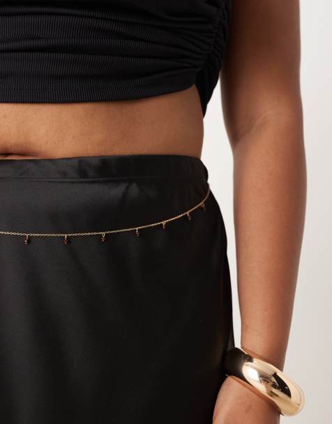 ASOS DESIGN Curve - Chaîne de vente avec pierres d'ambre - Doré - view 1