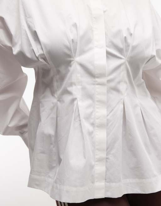 ASOS DESIGN Curve - Chemise à détails cintrés - Blanc, 2 de 4