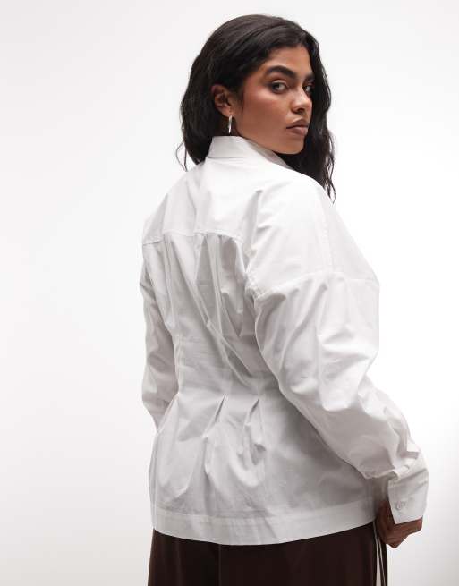 ASOS DESIGN Curve - Chemise à détails cintrés - Blanc, 4 de 4