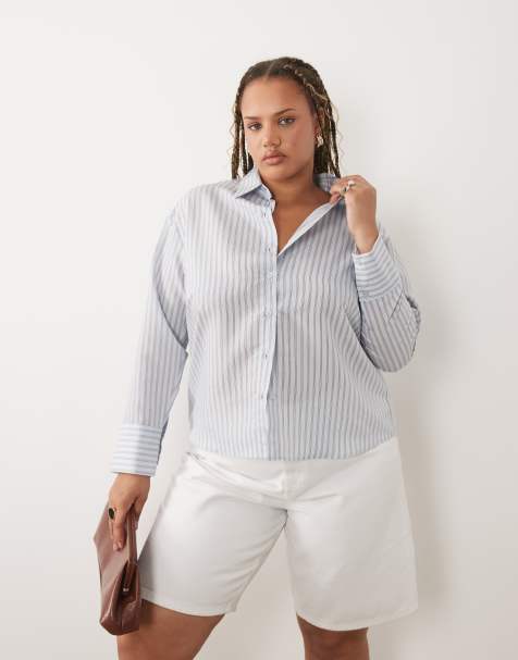ASOS DESIGN Curve - Chemise oversize à rayures - Bleu - view 1