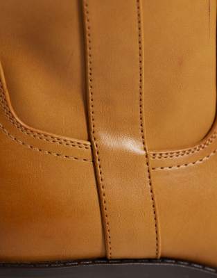 Asos Design Curve Cherry Pull On Trucker Boots In Brown