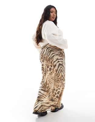 Asos Curve Asos Design Curve Chiffon Bias Cut Maxi Skirt