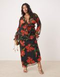 [ASOS DESIGN] ASOS DESIGN Curve chiffon bias maxi skirt in floral print (part of a set)-Multi 28 floral print