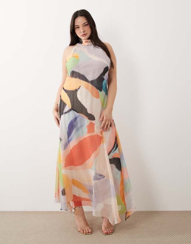 chiffon dress neck designs ASOS - High Maxi - Women - Polyester - 16 US Burgundy wedding guest dress Color:Color name from the color link Autumn Latest flowy chiffon fabric finished