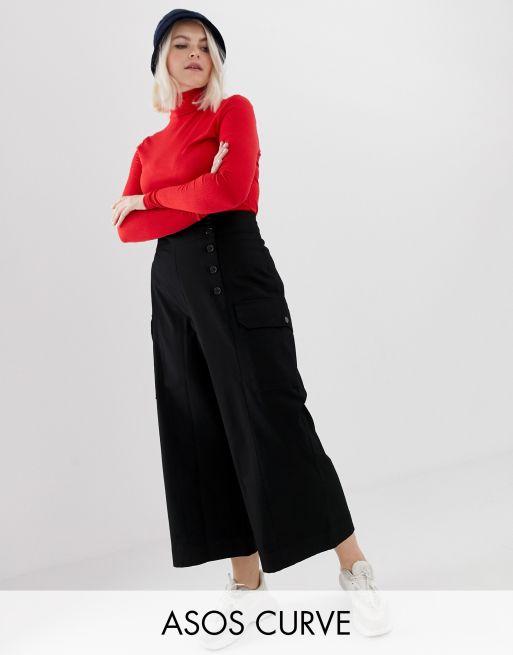 ASOS DESIGN Curve - Chino-broek met wijde pijpen en zakken