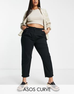 ASOS DESIGN Curve chino trousers in black