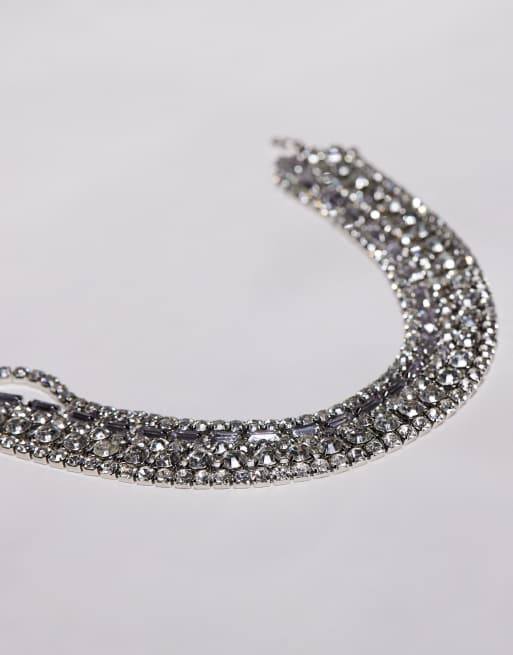 ASOS DESIGN Curve choker necklace with mixed crystal detail  display picture 2