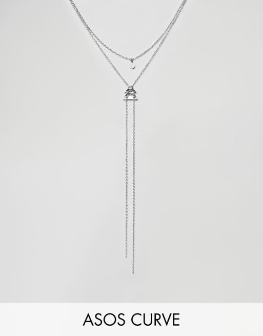 ASOS DESIGN – Curve – Chokerhalsband i flera rader med disk