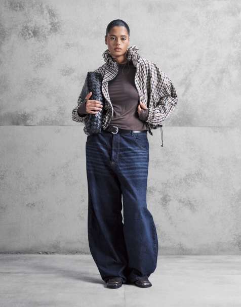 ASOS DESIGN Curve – Chokladbrun, halvskir topp med långa ärmar - view 1