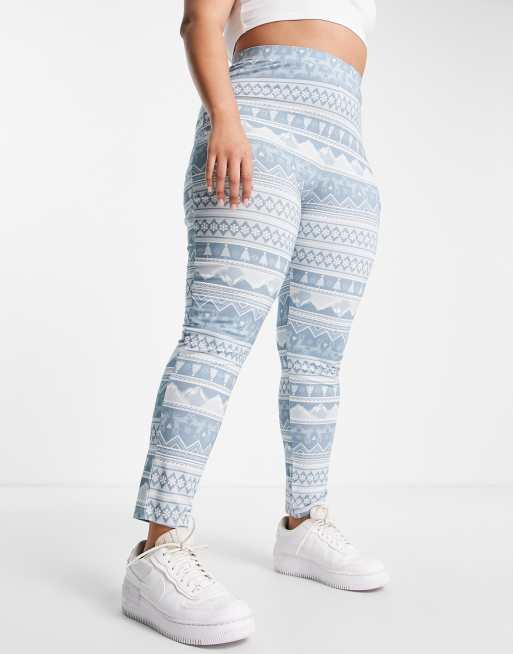 ASOS DESIGN Curve christmas legging in fair isle print