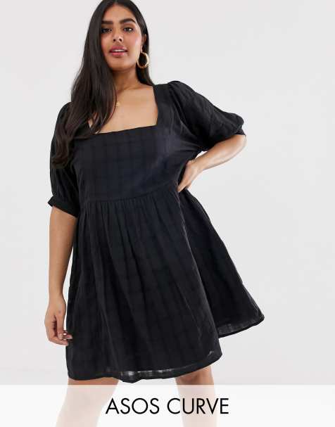 asos design cotton mini smock shirt dress