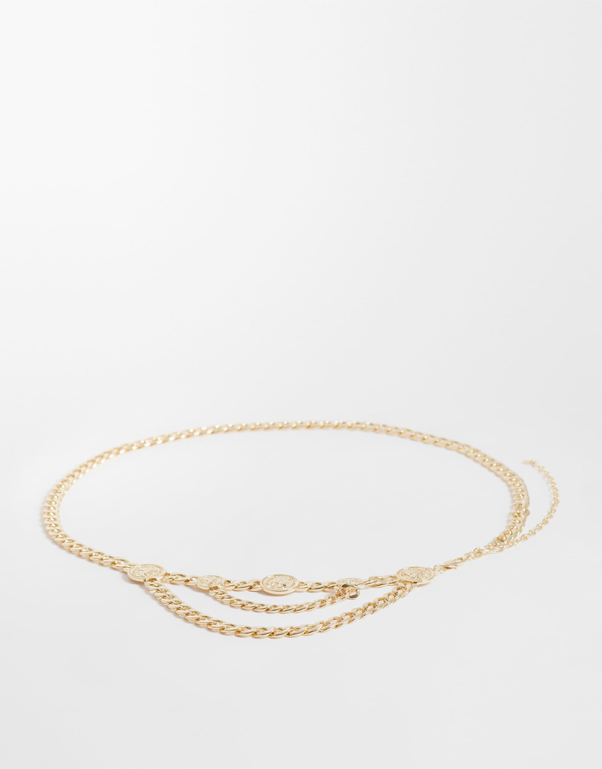 asos design curve chunky chain coin belt