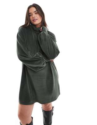Dresses by ASOS Curve Cosy meet chic Plain design Roll-neck Drop shoulders Relaxed fit