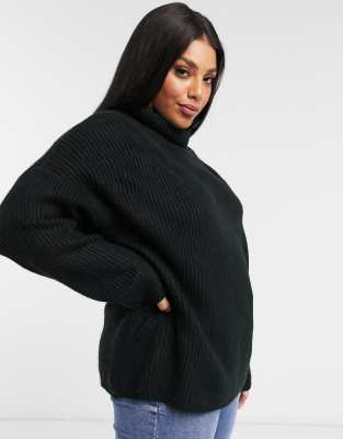 black chunky polo neck