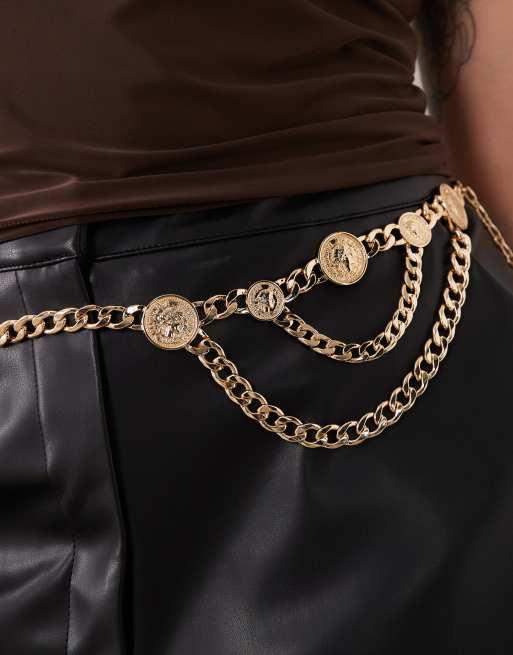 ASOS DESIGN Curve - Cintura con dettaglio moneta e catenina spessa, 4 di 4