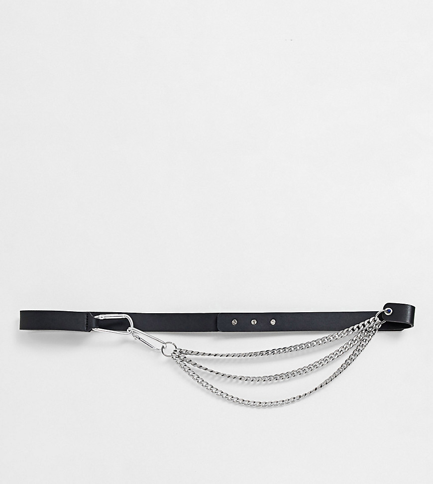 ASOS DESIGN Curve - Cintura con moschettone e catene pendenti-Nero