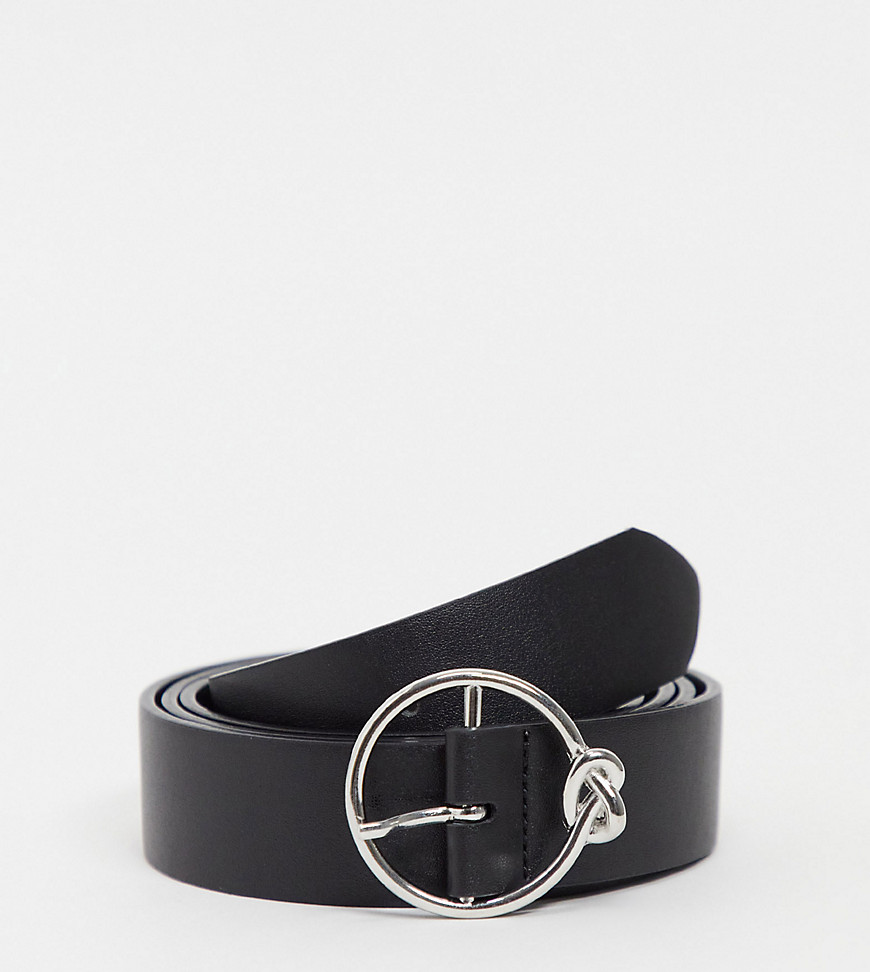 Asos Curve - Asos design curve circle knot waist and hip belt in silver-black