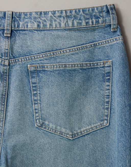 ASOS DESIGN Curve - Circular Design Collection - Dad jeans met wijde pijpen in mid-wash , 7 van 7