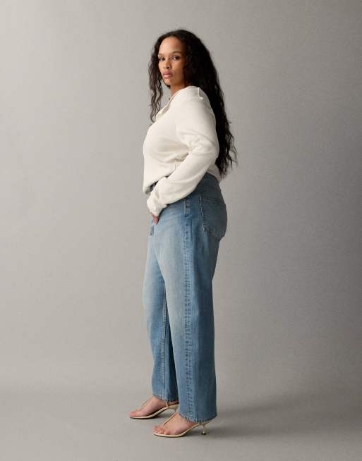 ASOS DESIGN Curve - Circular Design Collection - Jeans slim bombati lavaggio medio chiaro , 2 di 7