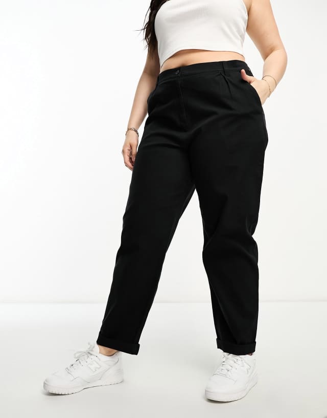 ASOS DESIGN Curve classic chino pants in black