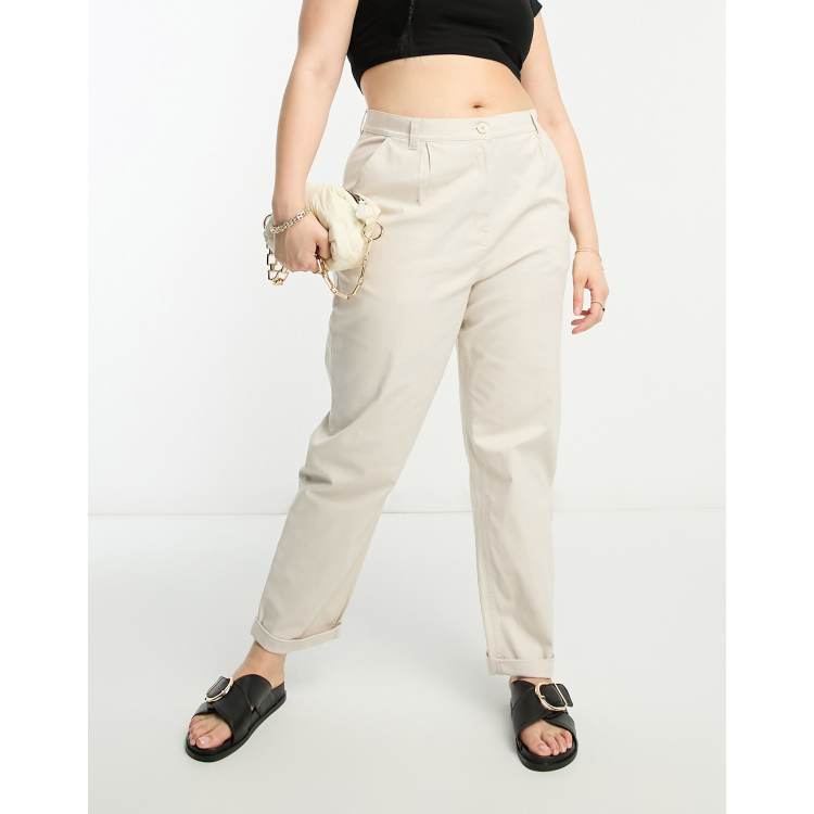 ASOS DESIGN Curve classic chino pants in stone