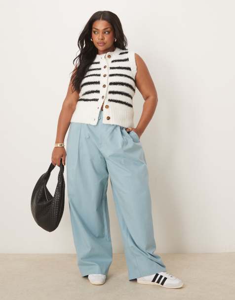 ASOS DESIGN Curve clean balloon trousers in turquoise - view 1