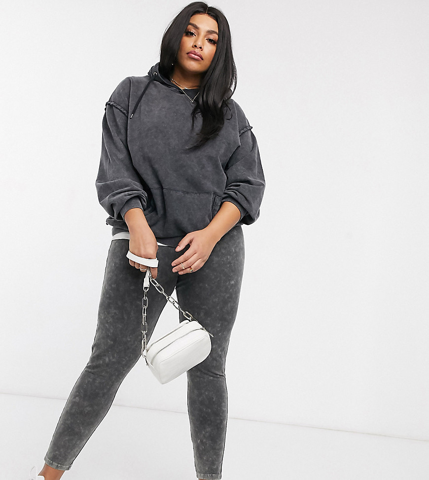 Plus-size leggings by ASOS DESIGN Part of a co-ord set Hoodie sold separately High-rise waist Bodycon fit A tight cut to the body