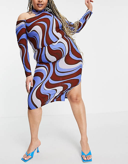 ASOS DESIGN Curve maxi beach skirt co ord in floral swirl print ASOS Damen Kleidung Röcke Bedruckte Röcke 