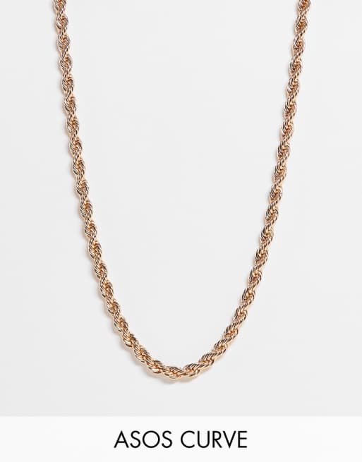 ASOS DESIGN Curve - Collana a catena con maglie spesse colore oro