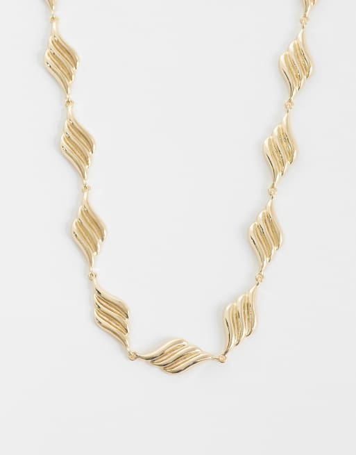 ASOS DESIGN Curve - Collana color oro con maglie attorcigliate
