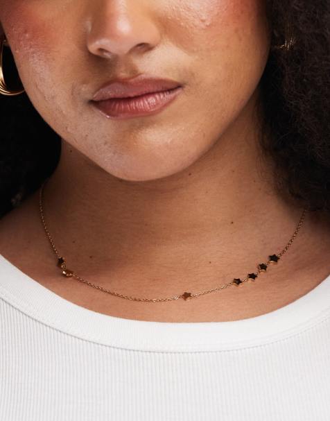 ASOS DESIGN Curve - Collana corta in acciaio inossidabile resistente all'acqua con stelle in confezione regalo - view 1