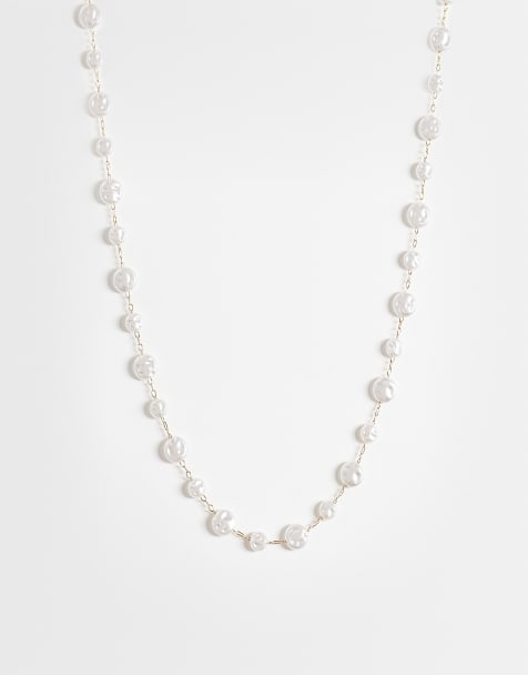 ASOS DESIGN Curve - Collana dorata con perle - view 1