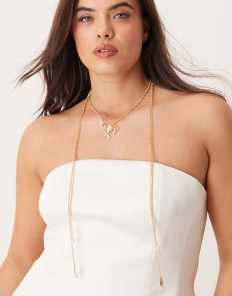 ASOS DESIGN Curve - Collana multifilo color oro con nappa lunga - view 1