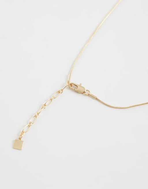 ASOS DESIGN Curve - Collar dorado con colgante ovalado pequeño, 3 de 4