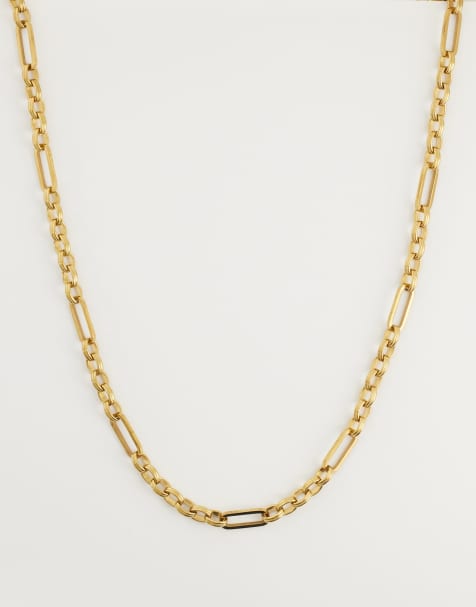 ASOS DESIGN Curve - Collar dorado de eslabones variados de acero inoxidable resistente al agua - view 1