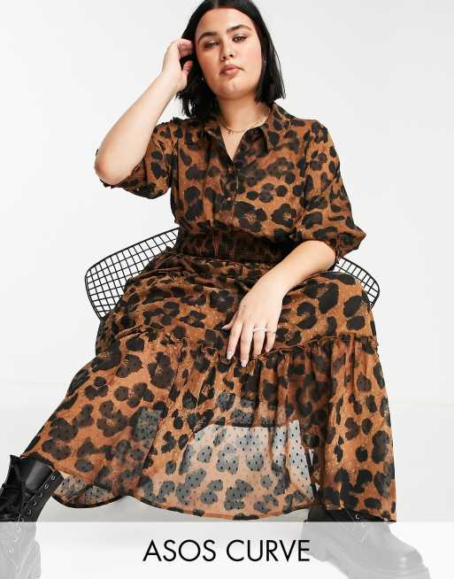 Asos curve animal store print dress